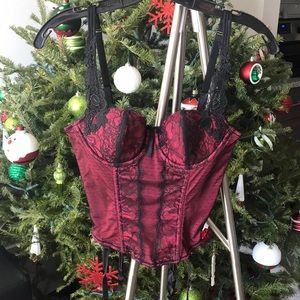 Couture by Cabernet Pink & Black Lace Corset